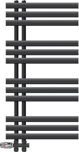 LuxeBath Badheizkörper Iron EM Anthrazit mit Thermostat und Wandmontage, H: 100 cm, B: 50 cm - Bild 2
