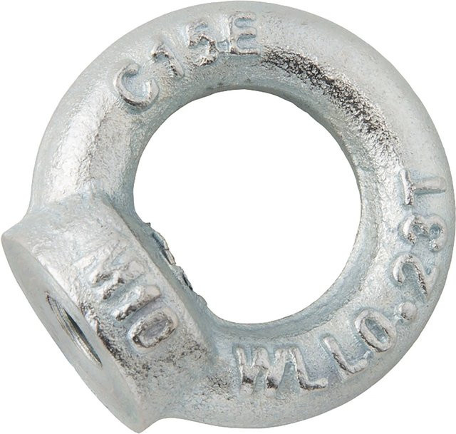 Conacord Ringmutter C15E aus Stahl, Farbe Silber, Durchmesser: 10 mm, Höhe: 45 mm - Bild 1