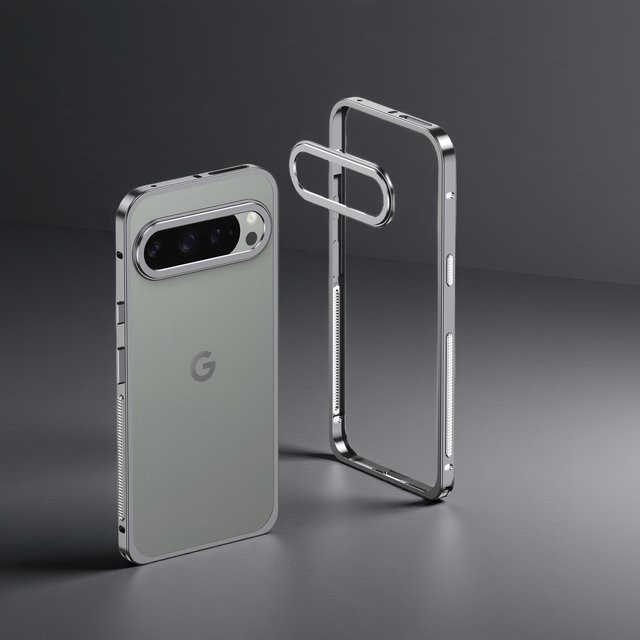 BeisFun Metall Schutzhülle mit Wärmeableitung für Google Pixel 10 9A 9 8 7 Pro XL, Farbe: Silber - Bild 1