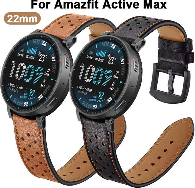 Amazfit Uhrenarmband Leder, braun - Bild 1