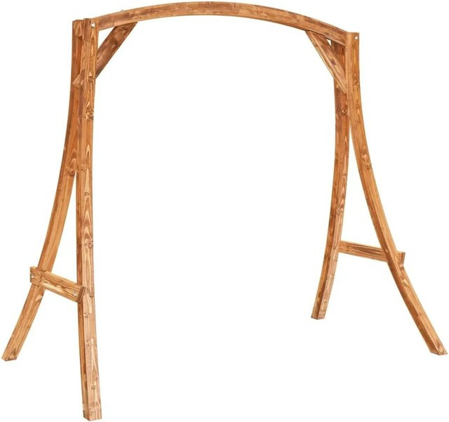vidaXL Schaukelgestell aus Massivholz in Bugholz-Design mit Teak-Finish, Braun, H: 176,5 cm, B: 169,5 cm, T: 101,0 cm - Bild 1