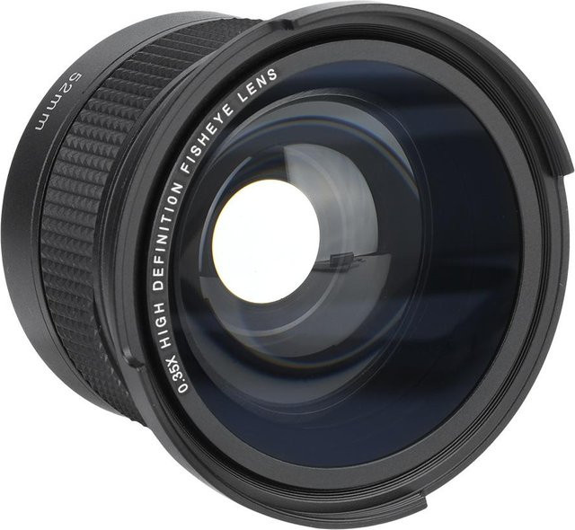 Universal Weitwinkel Fisheye Objektiv 0,35x mit Objektivdeckel und Aufbewahrungstasche für SLR DSLR, Grau - Bild 1