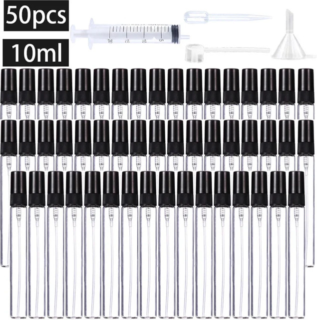 FIGHTYU Glassprühflasche Set, 10 ml, 50 Stück, mit Zubehör - Bild 1