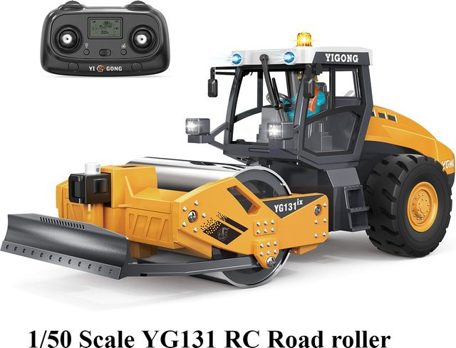 SMODELF RC Straßenwalze, 1/50 Maßstab, mit Beleuchtungs- und Soundsystem - Bild 1