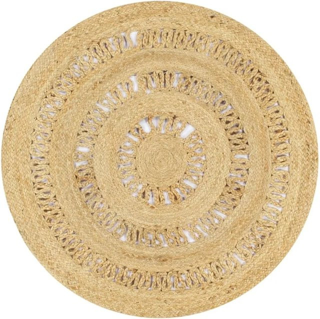 vidaXL Rundteppich aus Jute handgeflochten, Beige, Durchmesser: 90 cm - Bild 1