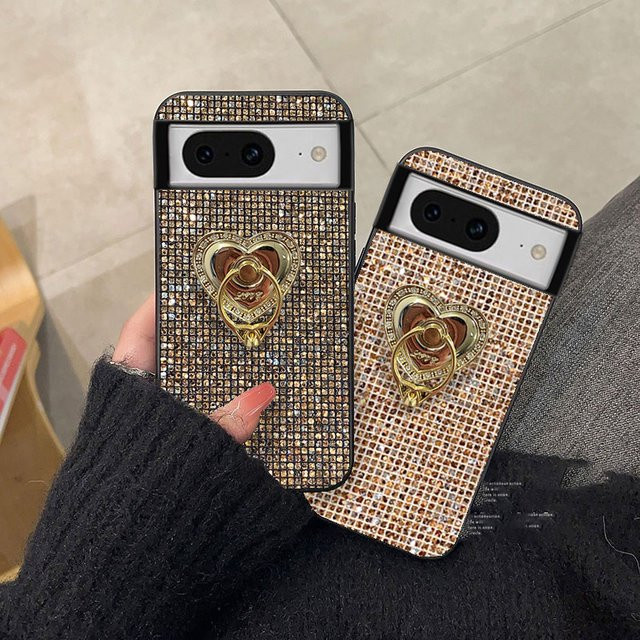 Luxuriöse Glitzer-Handyhülle mit goldenem Herzdesign für Google Pixel 10 9 Pro XL 8 7 6 - Bild 1