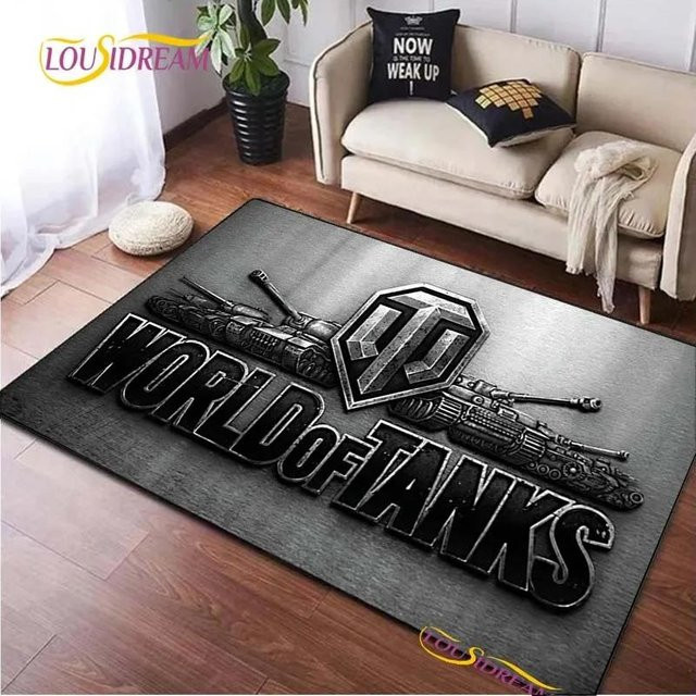 Karpetti World Of Tanks Spielteppich mit Kinder-Motiv, grau, B/T: 80 x 50 cm - Bild 1