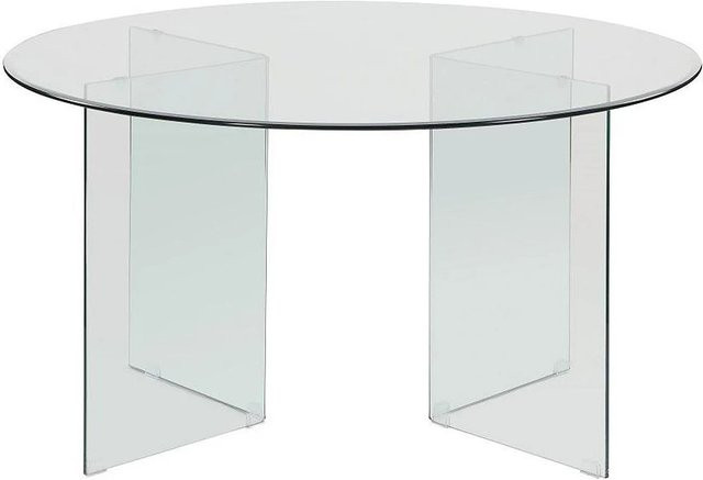 Vente-unique Esstisch Adamo Design Esstisch aus Sicherheitsglas in Transparent, Durchmesser: 137 cm, Höhe: 77 cm - Bild 1