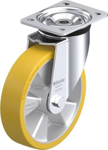 Blickle Lenkrolle LK-ALTH 200K in Silber und Gelb mit 200 mm Rad-Durchmesser und 600 kg Tragfähigkeit - Bild 1