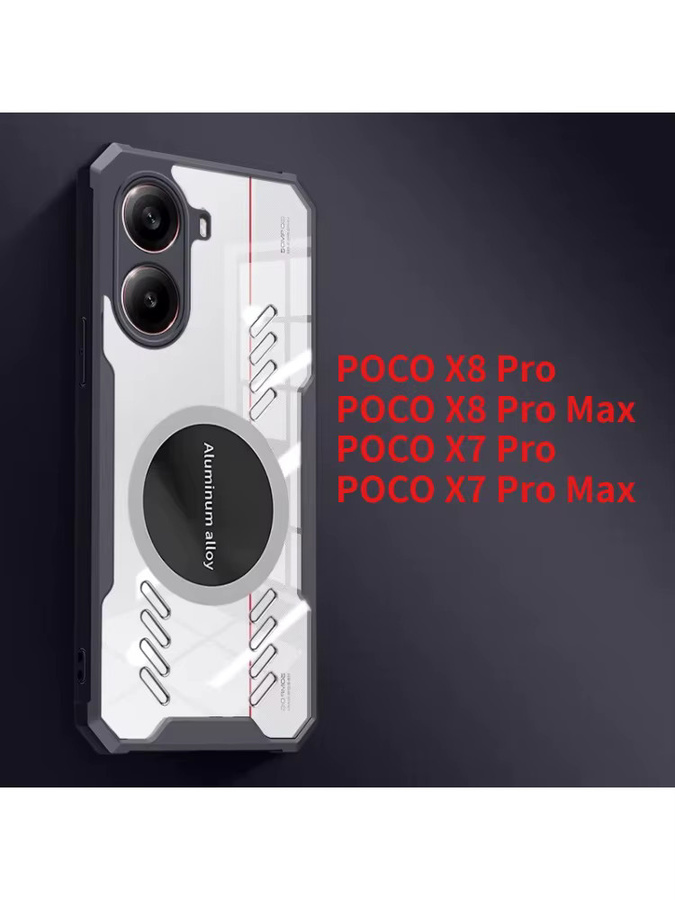 Transparente Magnetische Armor Schutzhülle für Xiaomi POCO X8 Pro, POCO X7 Pro und Redmi Turbo 5 Max mit Wärmeableitung in Blau - Bild 5