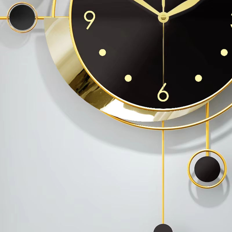 Moderne runde Wanduhr aus Metall in Gold, geräuschlose analoge Wanduhr für dein Wohnzimmer - Bild 3