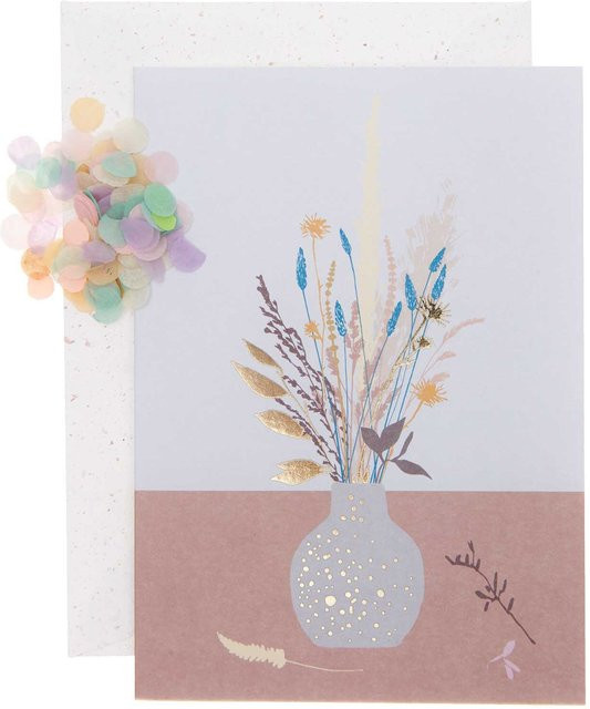 Rico Design Paper Poetry Grußkartenset mit Blumenvase Motiv - Bild 1