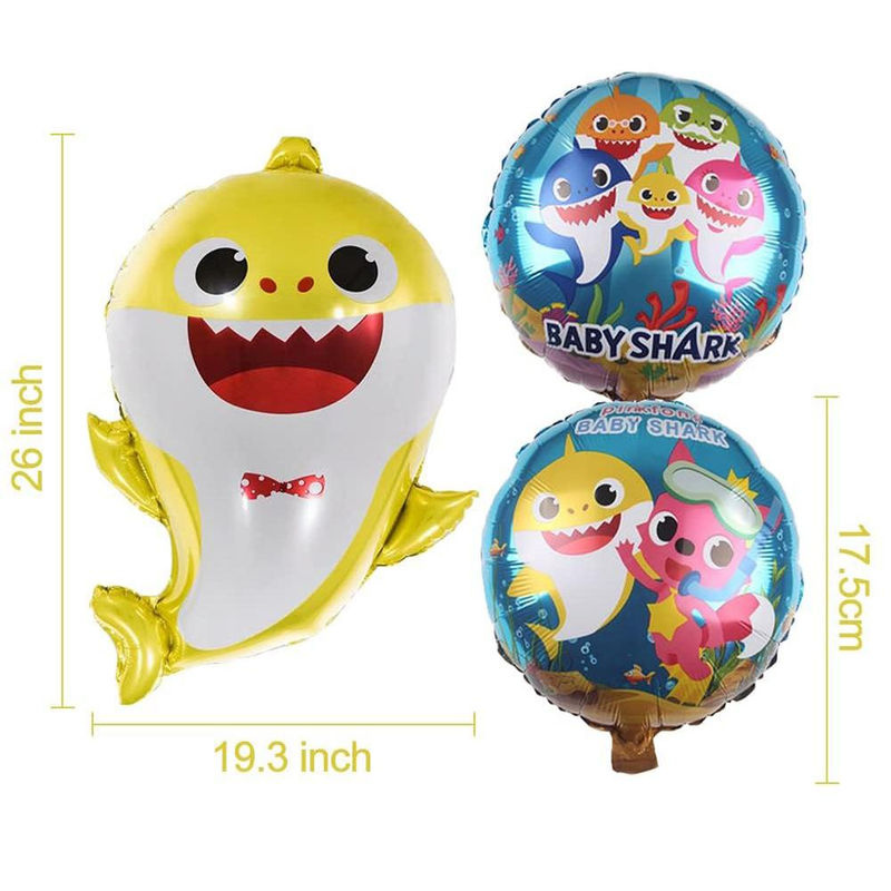 Baby Shark Party-Dekoration Set mit Helium-Babyhai-Luftballons und runden Luftballons in Mehrfarbig von happybuySE - Bild 3