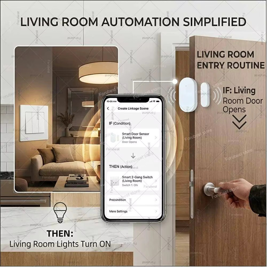 Tuya Zigbee Tür- und Fenstersensor Einbruchmelder Magnetkontakt in Weiß für Smart Life und MQTT Smart Home - Bild 3