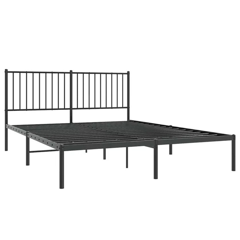 Vidaxl Metallbettgestell mit Kopfteil in Schwarz, B/L: 160 x 200 cm - Bild 2