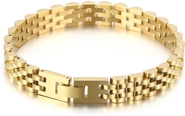TrustyLan Jewelry Armband Edelstahl, Gold, 21 cm, Unisex - Bild 1