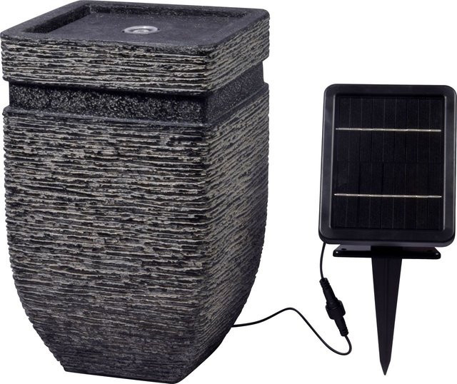 Dobar Gartenbrunnen Hera mit Solar-Panel Wasserspiel aus Polyresin in modernem Design B/T/H: 25 x 25 x 40 cm - Bild 1