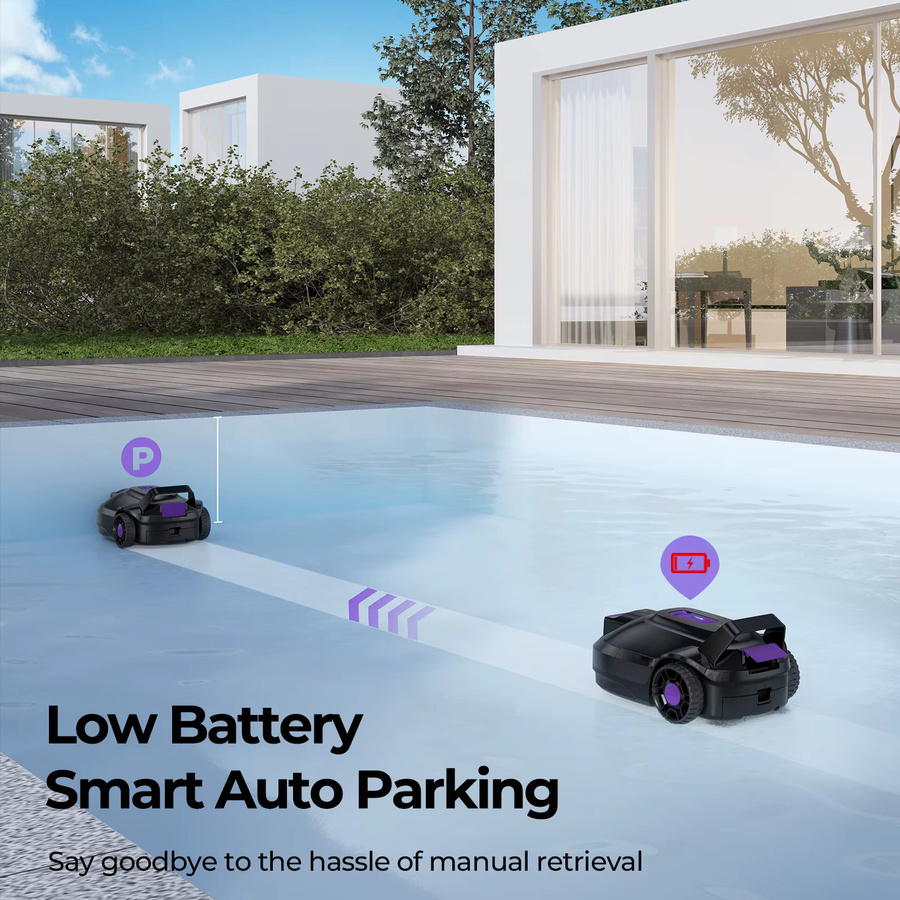 Redkey S2 Kabelloser Roboter-Poolreiniger in Orange-Schwarz mit starker Saugkraft und intelligenter Routenplanung - Bild 3