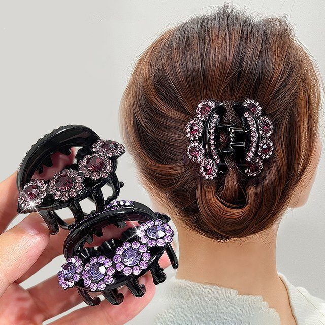 Velishy Haarspangen mit Strass-Blumen und Kristall, Damen - Bild 1