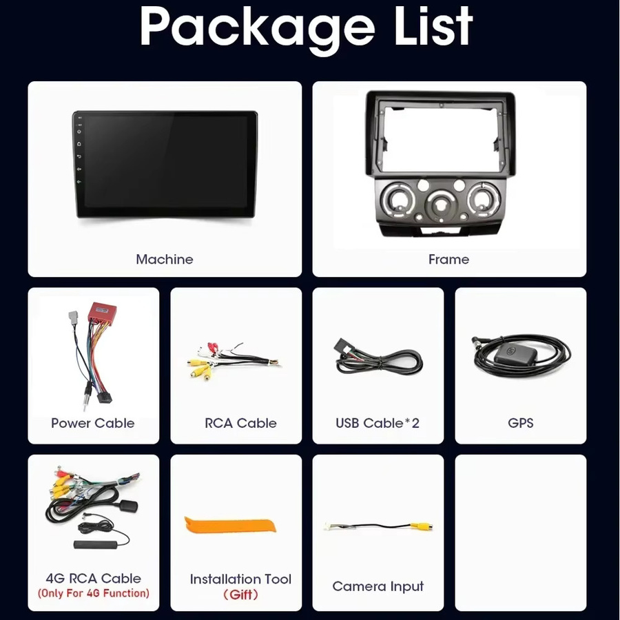 Icreative Android Multimedia Autoradio für Mazda BT-50 mit Bluetooth, GPS, CarPlay und DVD, Schwarz, 2 DIN - Bild 5