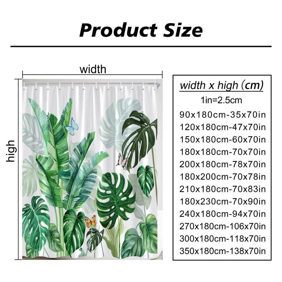 Baifenbai Home Furnishing Duschvorhang mit Aquarell Blumenmuster in Multicolour, Polyester, B x H: 180 x 180 cm - Bild 2