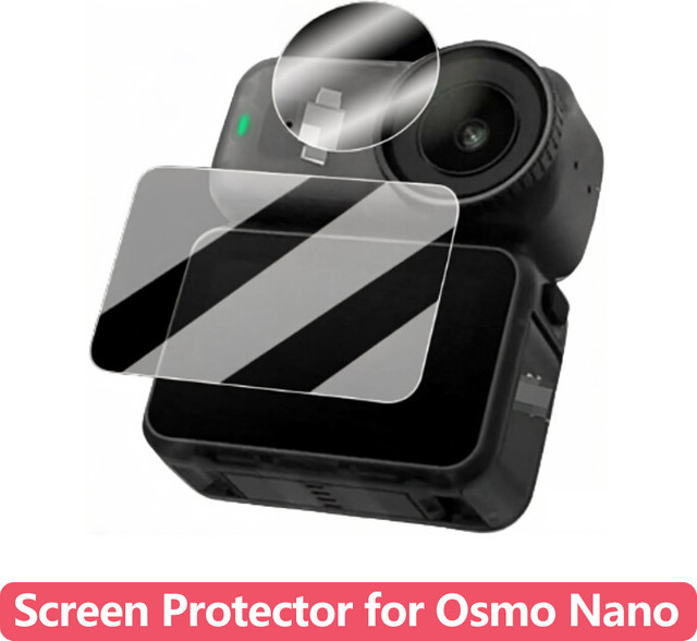 DJI Osmo Action Displayschutz und Objektivschutz Set aus 9H gehärtetem Glas in Transparent - Bild 1