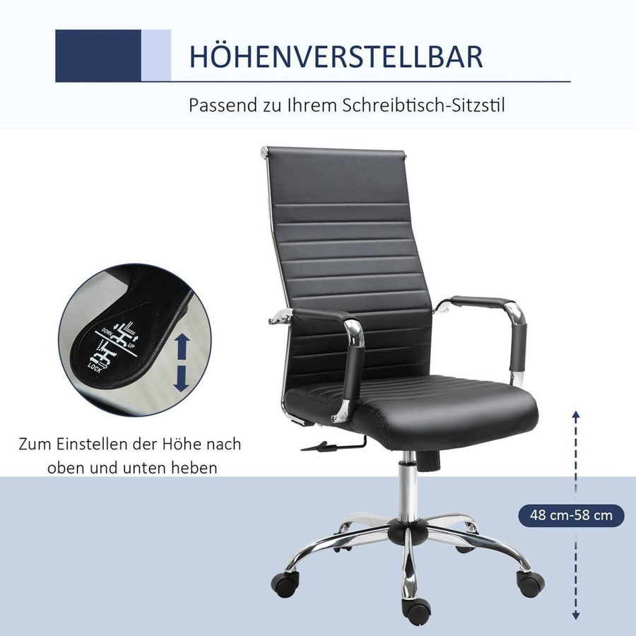 Vinsetto Gaming-Sessel 921-383BK schwarz mit Armlehnen und Rollen, B/T/H: 120 x 62 x 54 cm - Bild 3