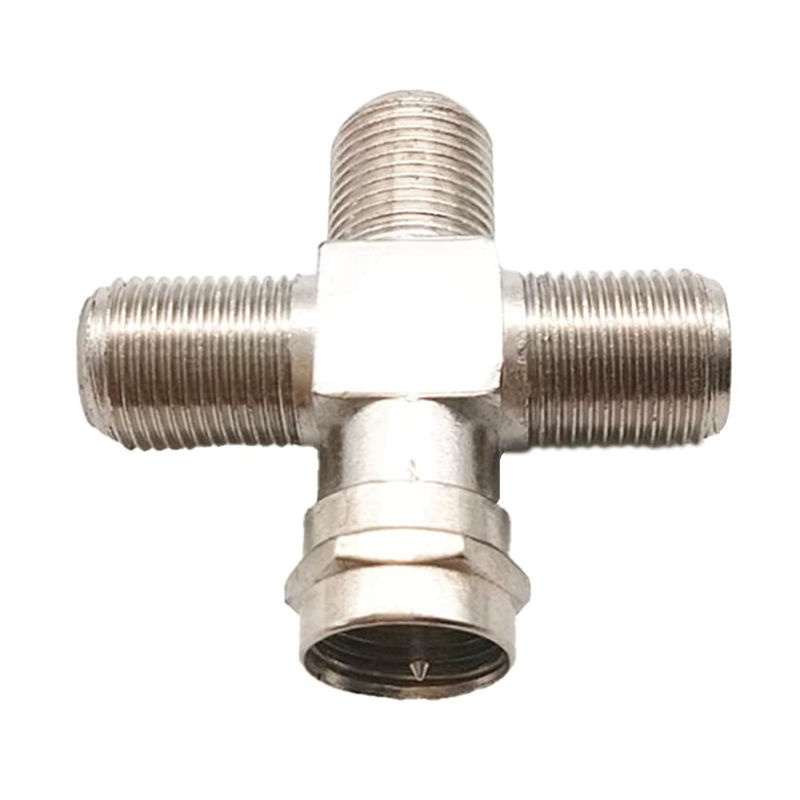 FRHY 2er-Set 4-Wege F-Typ Stecker Splitter Imperial System F-Buchse auf Stecker Adapter für Kabel TV und Satellit RG6 Koaxialkabel in Silber - Bild 4