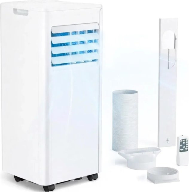 JUNG LIFEAIR Mobile Klimaanlage 7000 BTU 2,0 KW 3in1 Monobloc Klimagerät Ventilator Luftentfeuchter in Weiß inkl. Fenster-Installationsset - Bild 1