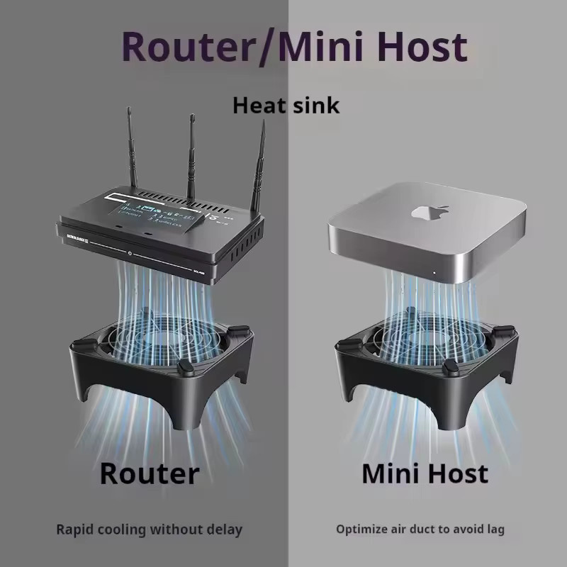 Power Train Z-X1 USB-Lüfter zur Kühlung von Router, Modem und Set-Top-Box in Schwarz - Bild 2