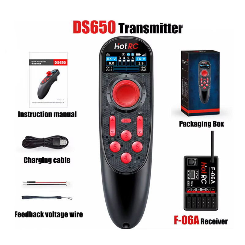 HOTRC DS-600 DS-650 RC-Boot-Sender Fernbedienung, F-06A PWM-Empfänger - Bild 2