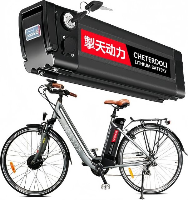 Aleaivy Silverfish E-Bike Akku Lithium-Batterie in Schwarz für 1000W Motoren inklusive Ladegerät - Bild 1