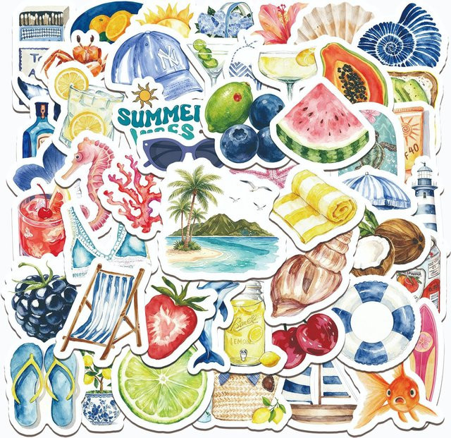 GOGOTU Sommer-Strand Graffiti-Aufkleber, 50-teiliges Set, multicolour - Bild 1