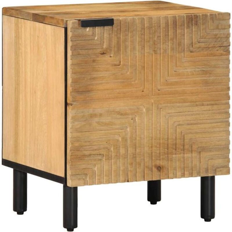 Nachttisch aus Massivholz Mango und Metall in Braun im Industrial Design, B/T/H: 40 x 33 x 46 cm, Vidaxl - Bild 1