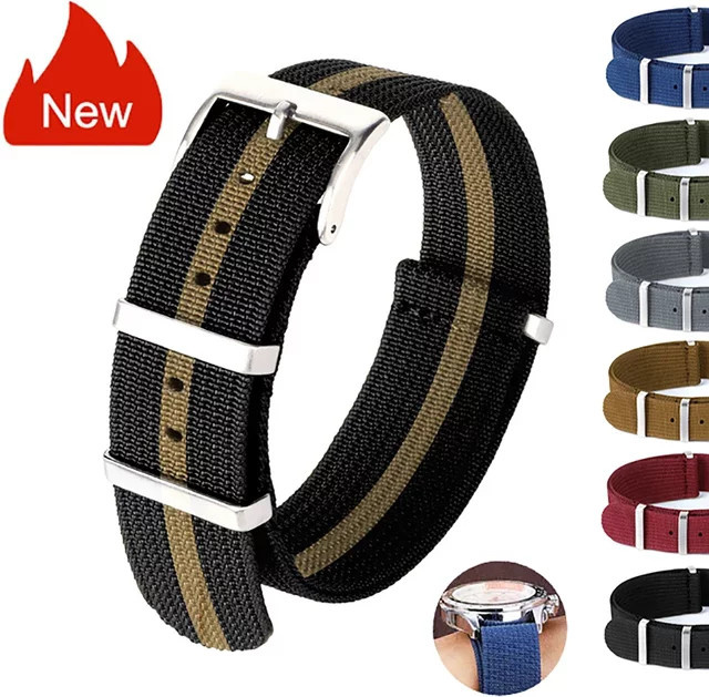Uhrenarmband Nylon, Textil/NATO, Schwarz, Unisex - Bild 1