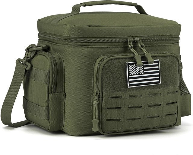 Taktische isolierte Thermos-Lunchtasche in Grün, auslaufsichere Kühlbox für Arbeit und Camping - Bild 1