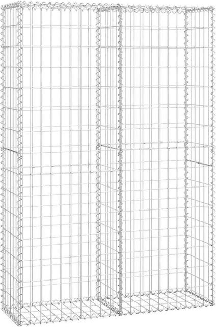 vidaXL Steinkorb Gabione mit Deckeln aus verzinktem Stahl in Silber, B/T/H: 150 x 100 x 30 cm - Bild 1