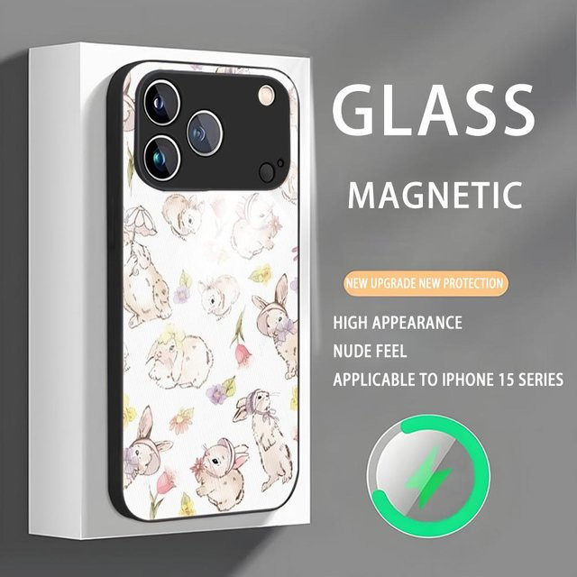WILDFLOWER CASES Magnetische Glas Handyhülle für iPhone 17 16 15 14 13 12 11 Pro Max Plus Mini XR XS in Multicolour - Bild 1