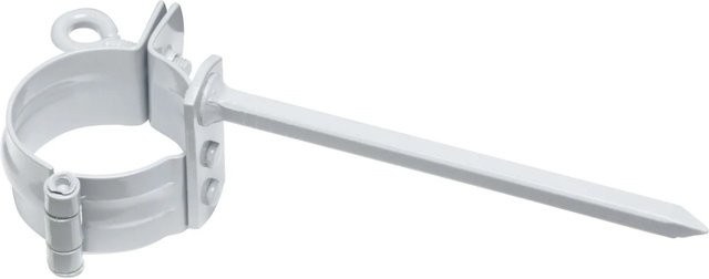 Inefa Rohrschelle DN 50 mit 110mm Schlagstift aus verzinktem Stahl in Weiß zur Wandmontage - Bild 1