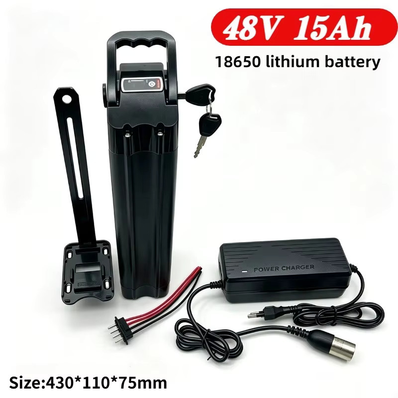 Aleaivy Silverfish Lithium-Ionen-Akku 48V 15Ah mit Ladegerät, schwarzer Ersatzakku mit 21700 Zellen für 500W 750W 1000W Motoren - Bild 3