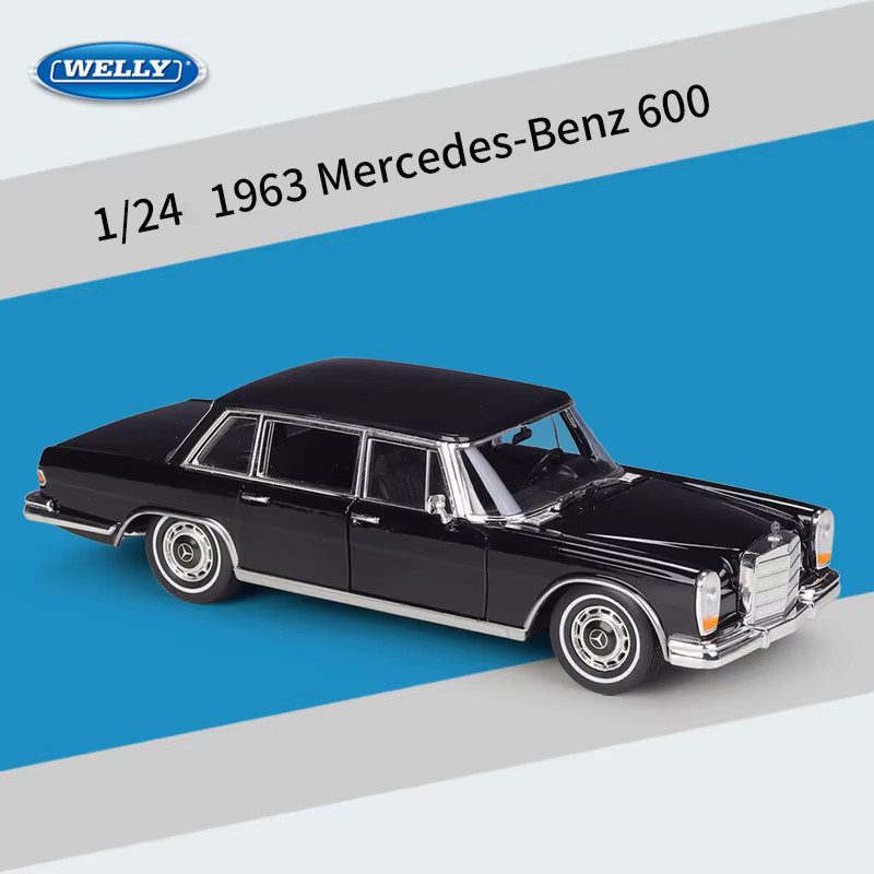 WELLY Mercedes Benz 600, Automodell, 1:24, Metall, Schwarz - Bild 2