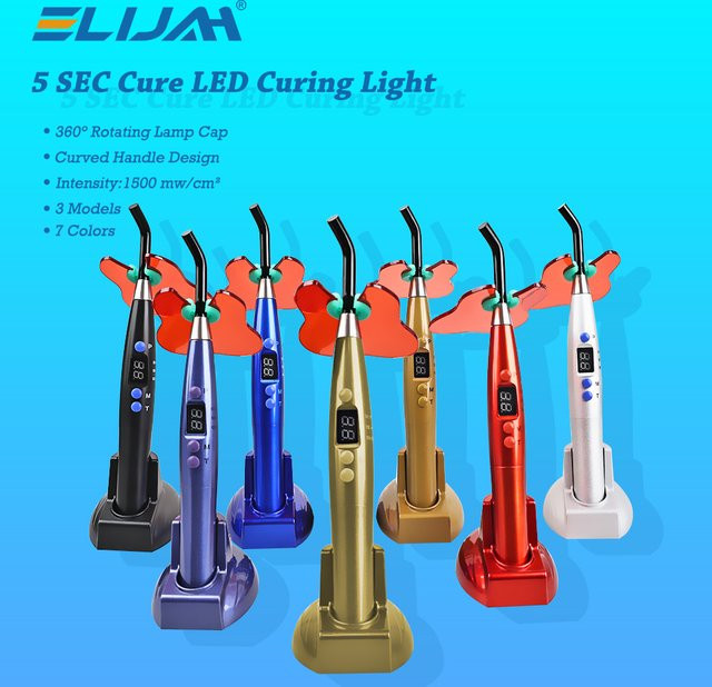 ELIJAH Dental Drahtloser LED Photopolymerisator in Gold zur Aushärtung von Harz - Bild 1