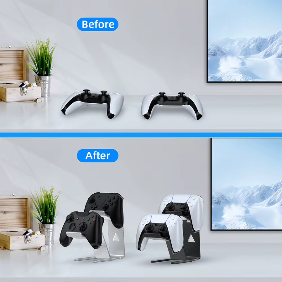 ALLOET Doppel-Controller-Halter für Nintendo Switch, PS5, PS4 und Xbox in Schwarz - Bild 4
