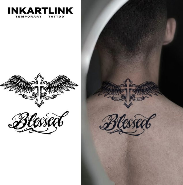 Bless Temporäres Tattoo, wasserfester semi-permanenter Aufkleber - Bild 1