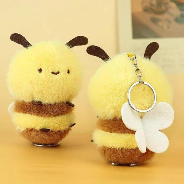 Linyi toy Schlüsselanhänger Biene Plüsch, gelb, Kinder - Bild 1