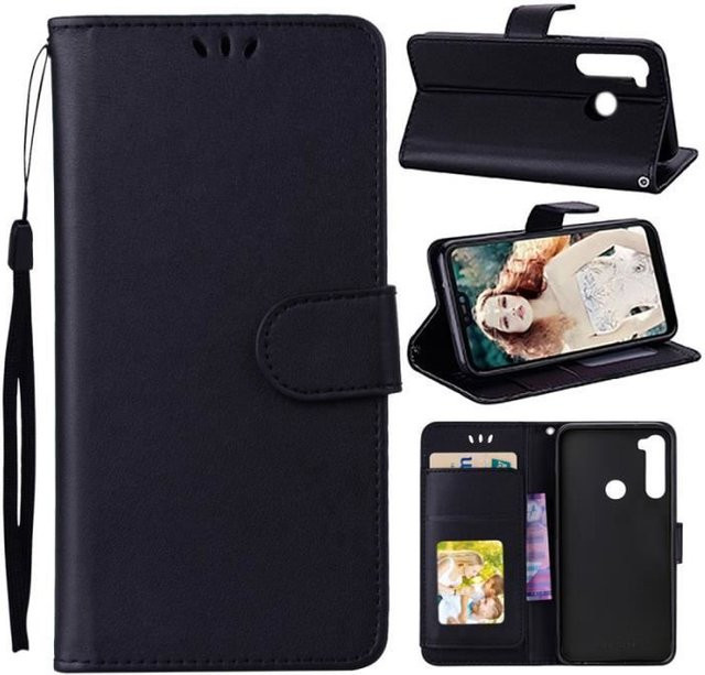 Xiaomi Etui Coque für Redmi Note 8 aus PU-Leder mit Videoständer und Kartenhalter in Schwarz - Bild 1