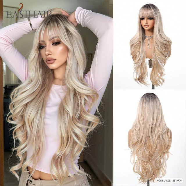 EASIHAIR Perücke, braun-blond, Ombre, mit Pony, Damen - Bild 1