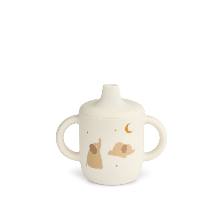 Liewood Neil Sippy Cup Elefant mit Soft Spout aus Silikon in Creme de la creme/Beige, 150 ml - Bild 1