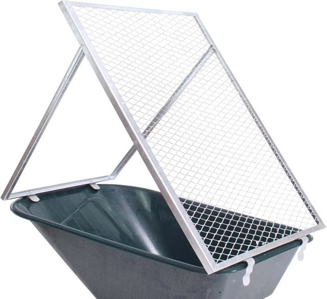TRUTZHOLM Schubkarren Durchwurfsieb in Silber mit Siebfläche aus Streckmetall, B/T: 100 x 60 cm - Bild 1