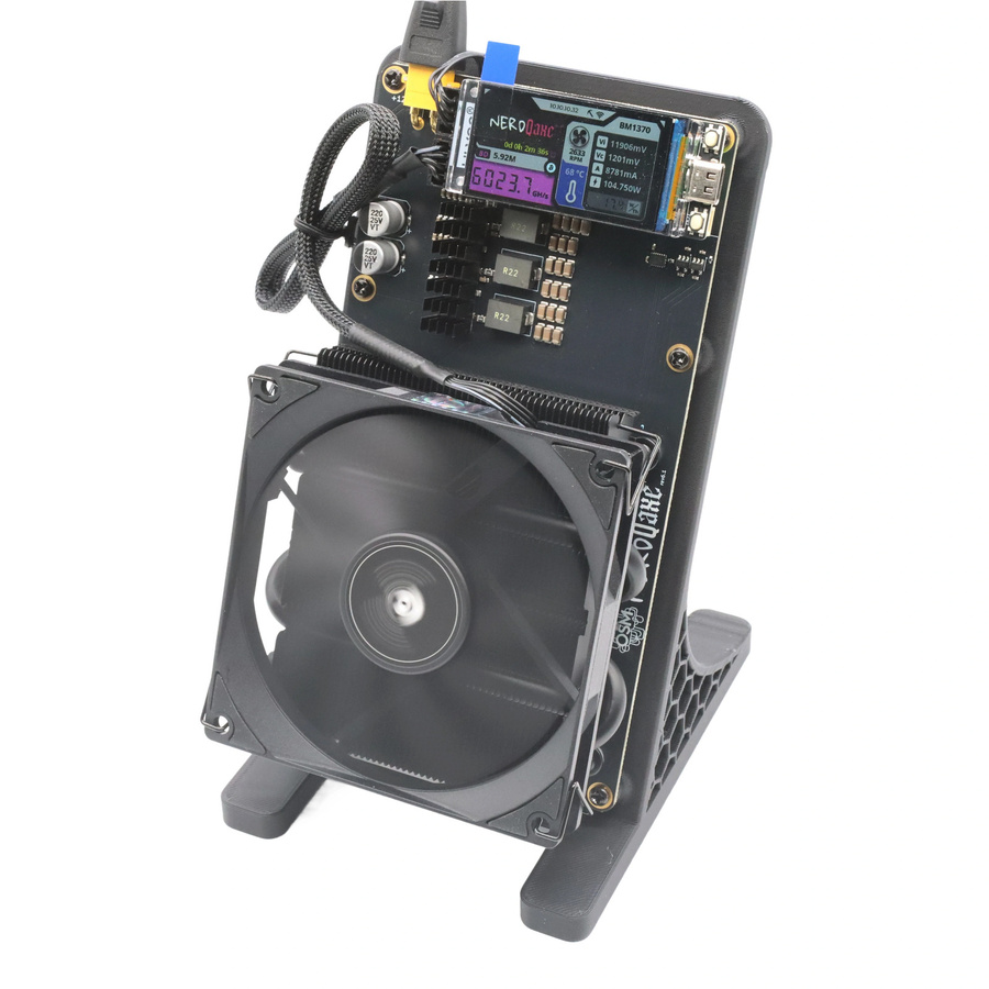 NerdQaxe++ Rev6 Silent Bitcoin Miner 6th/s 100 W Open-Source-Mining-Maschine in Schwarz - Bild 2